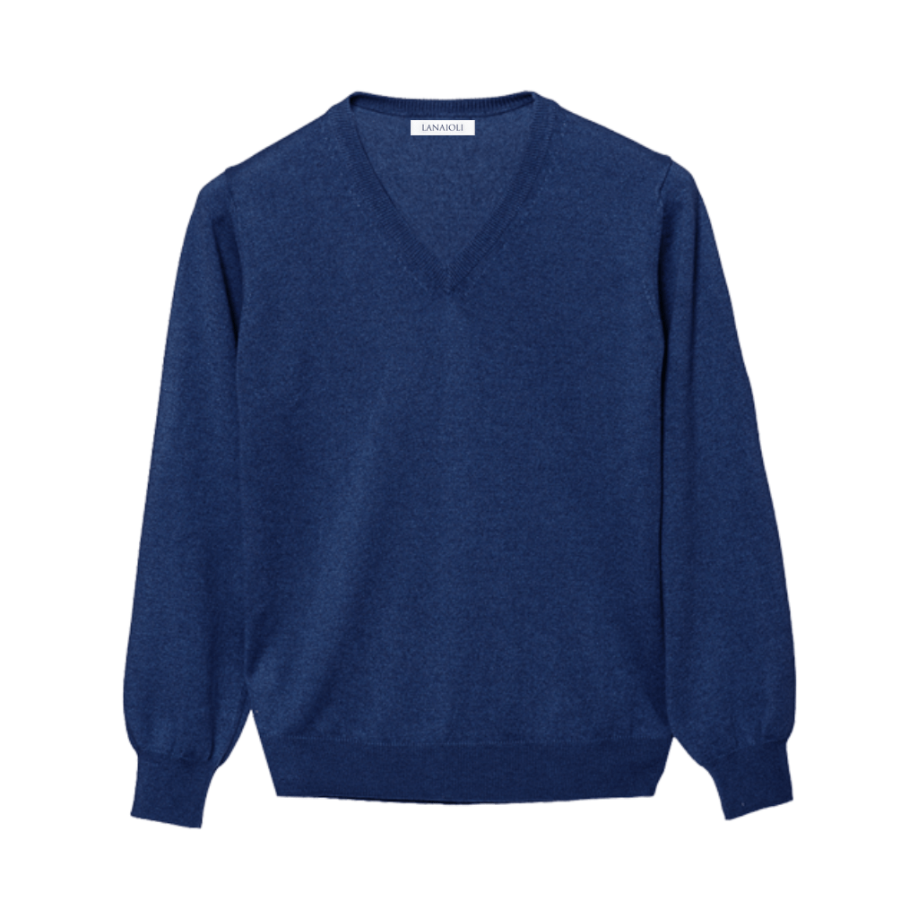 Men's 100% Pure Cashmere V-Neck Sweater-5