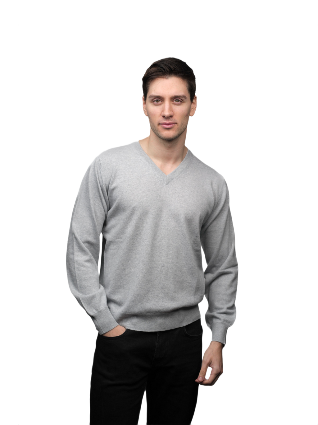 Men's 100% Pure Cashmere V-Neck Sweater-0