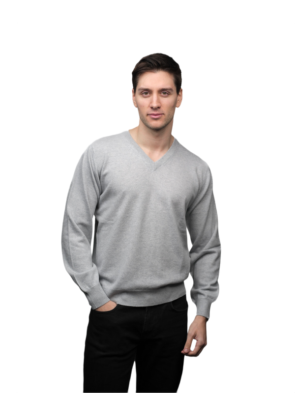 Men's 100% Pure Cashmere V-Neck Sweater-0