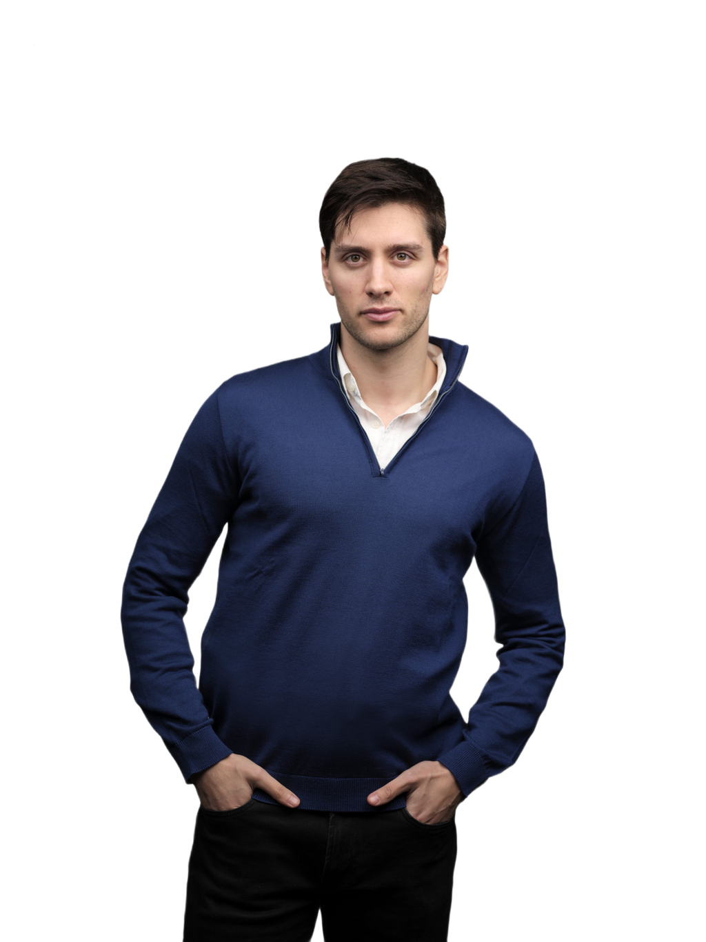 Maglia Uomo Mezza Zip in Lana Merino-0