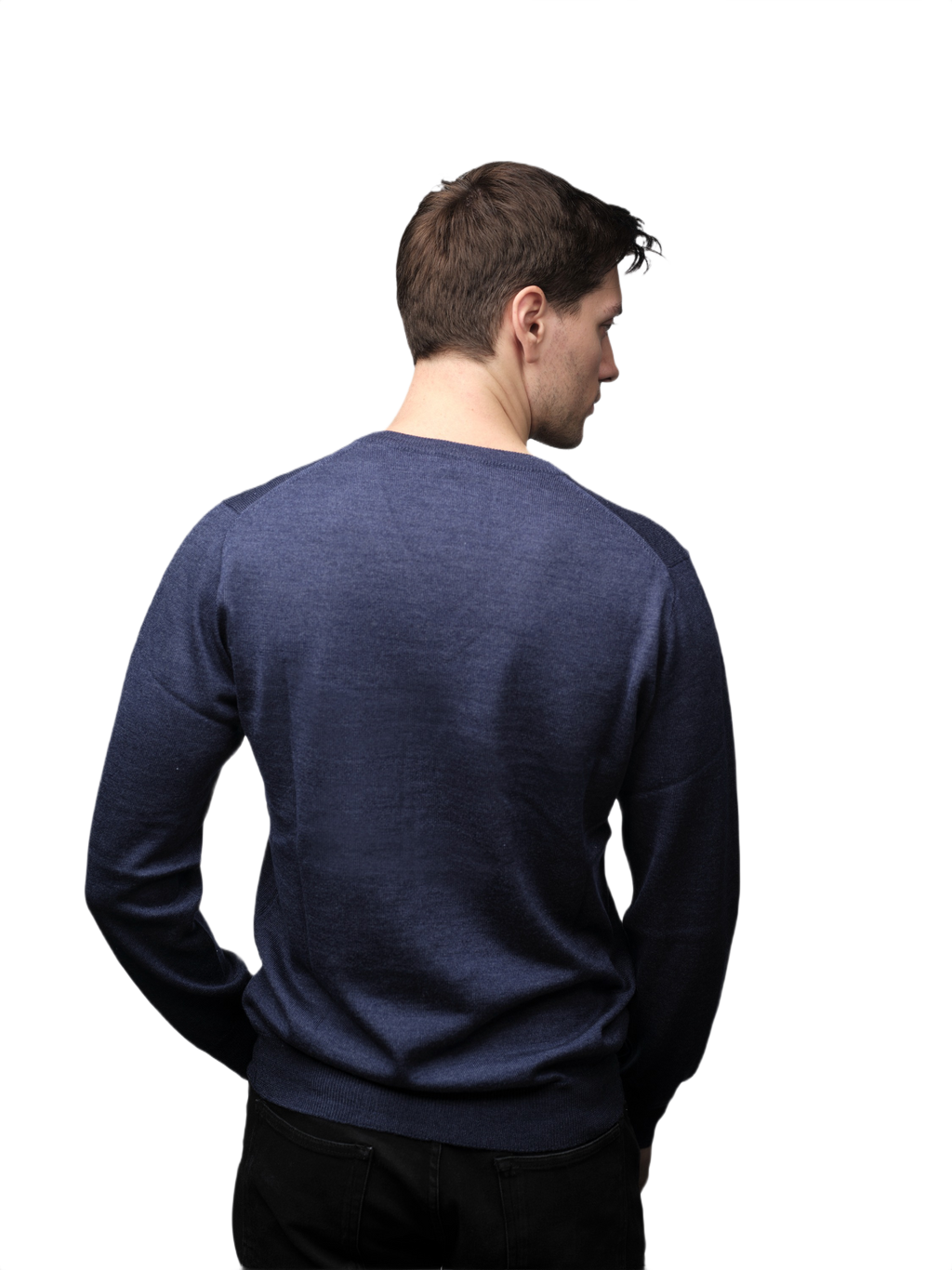 Maglia Uomo in misto Cashmere, Seta e Lana Merino Extrafine Scollo a V-1