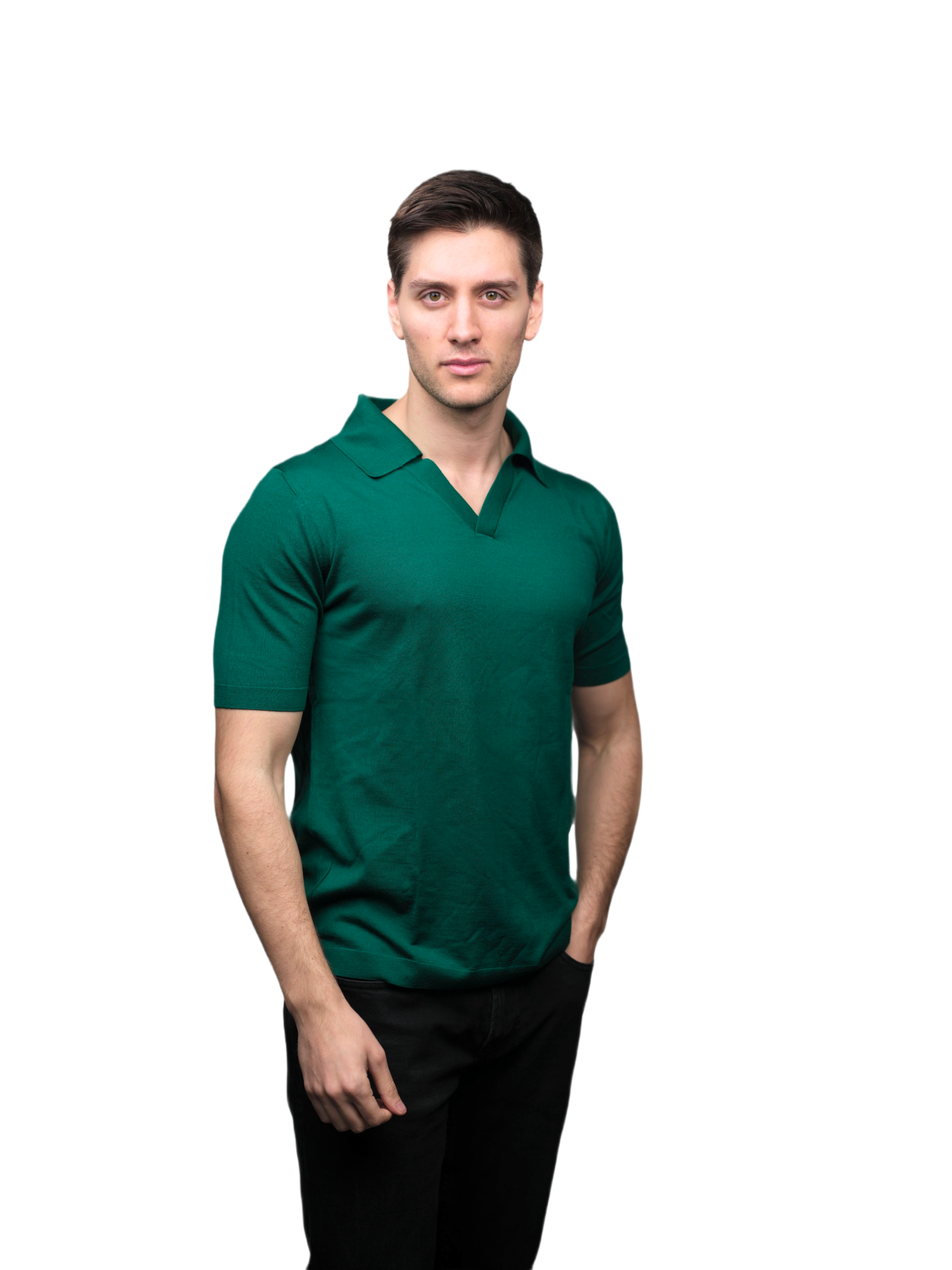 Polo Uomo Maniche Corte Pura Lana Merino Extrafine-0