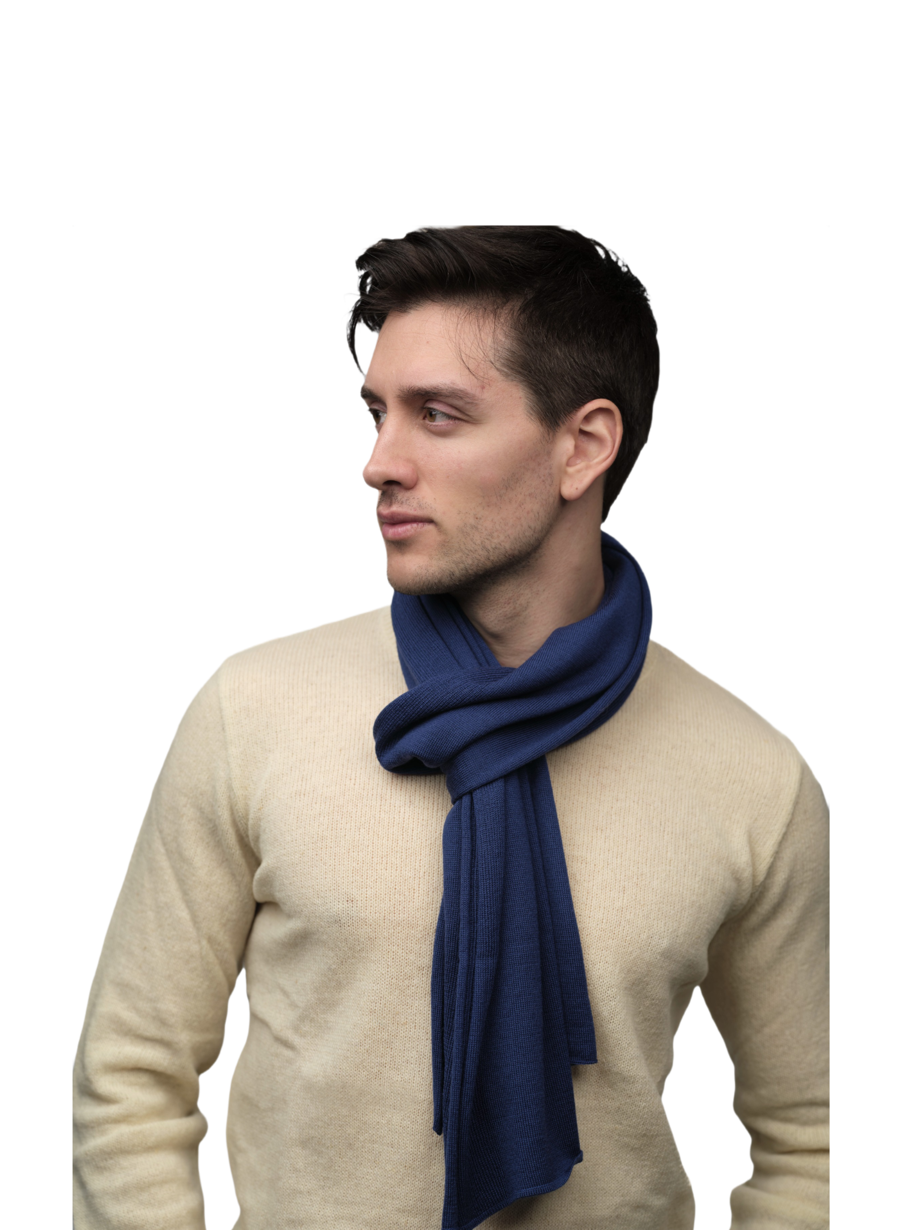 Sciarpa Uomo Rasata in Lana Merino-0